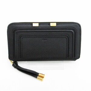 Chloe Marcie Round Zip Long Wallet Black